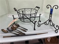 Flatware Cigarette Holder & Metal Basket