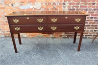 2 Drawer Chippendale banded Mahg. Server