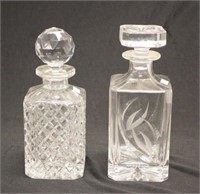 Two various crystal whisky decanters