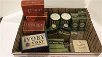 Lot includes vintage toiletries includes eight