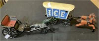 Cast-iron horse drawn ice wagon - single horse