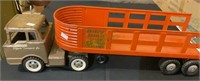 Vintage tin truck toy - two pieces - front tires