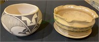 Vintage southwest clay pots - one hand painted