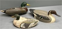 3 Duck Decoys Carved Wood Sportsman Lot