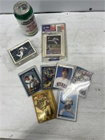 Collectable baseball and football trading cards