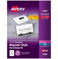 Avery Secure Magnetic Name Badges, Durable Plastic