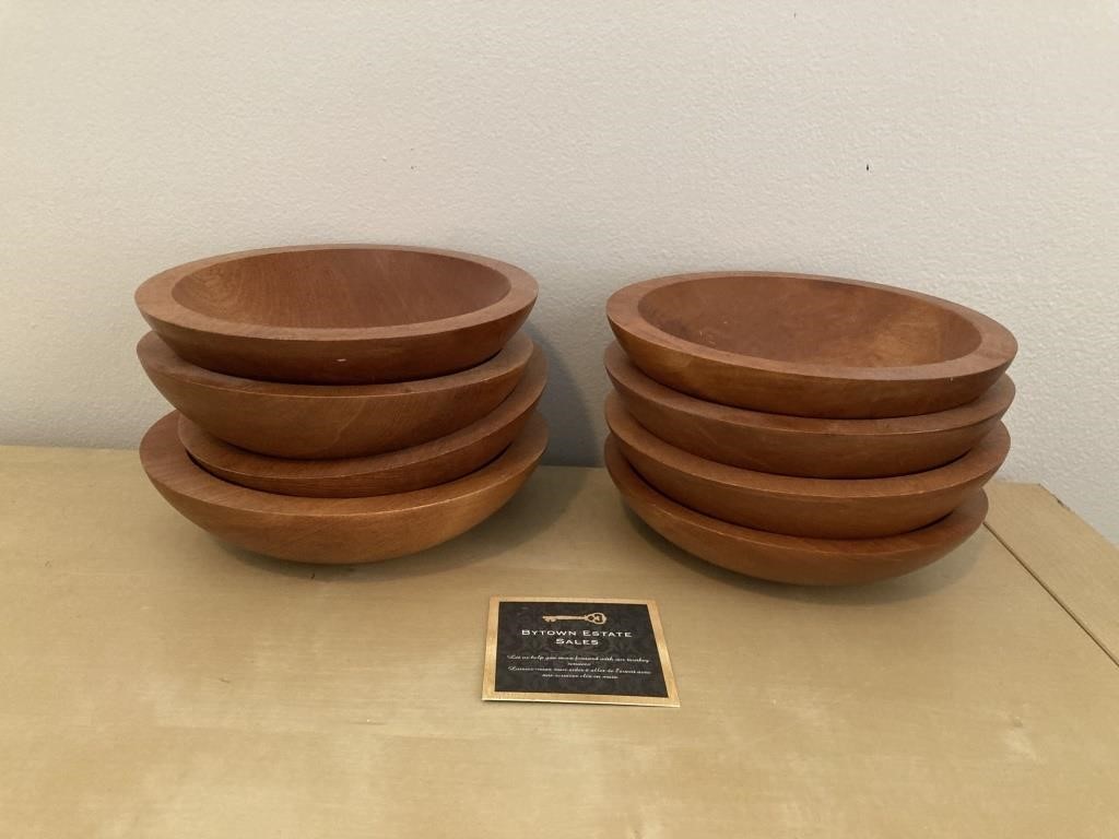 Baribo-Maid Wooden Salad Bowls, Made In Canada