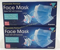 (100) New PLAYGO Premium Disposable Face Masks