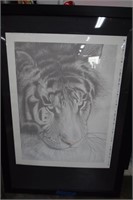 Large Framed & Signed  Richard Nunez, Tiger Print,