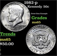 1982-p Kennedy Half Dollar 50c Grades GEM Unc