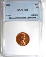 1954 Cent MS67 RD LISTS FOR $17500