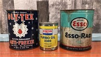 Gly-Tex, Exxon, Esso tins