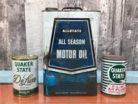 Quaker State & All State tins