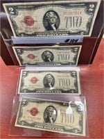 (4) 1928 U.S. $2. Red Seal Notes