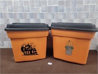 Halloween bins with lids 2x