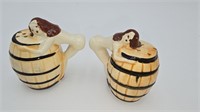 Vtg. Nude Naughty OVER THE BARREL S&P Shakers