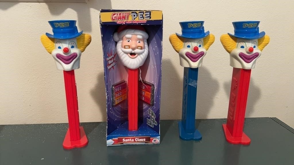 (4) GIANT PEZ DISPENSERS