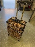 Police Auction: Large Leopard Hard Case Suitcase
