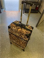 Police Auction: Large Leopard Hard Case Suitcase