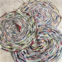 Trio of Vintage Cloth Crochet Style Rug Projects