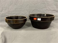 (2) Stoneware Pots