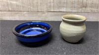 2 Small Signed Pottery Pieces
