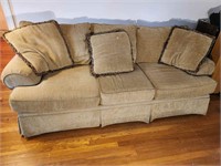 EmeraldCraft skirted 3 cushion couch see note