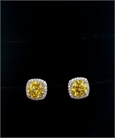 Yellow Sparkling VVS Earrings