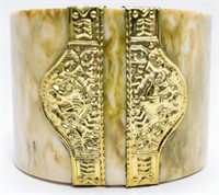 Millard Couture Handwrought Brass Resin Cuff