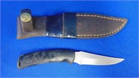 Small Black U S A Hunting Knife & Sheath