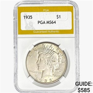 1935 Silver Peace Dollar PGA MS64