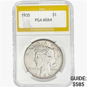 1935 Silver Peace Dollar PGA MS64