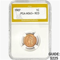 1907 Indian Head Cent PGA MS63+ RED