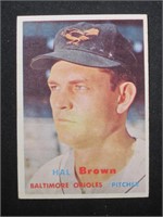 1957 TOPPS #194 HAL BROWN BALTIMORE ORIOLES