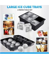 ICE SPHERE AND CUBE MOULDING TRAYS SET OF 2