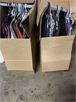 2 clothing boxes and clothes