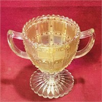Carnival Glass Handled Sugar Dish (Vintage)