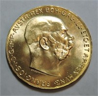 1915 Gold 100 Corona Austrian gold coin,