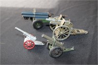 5 toy cannons including Arnold made in Germany