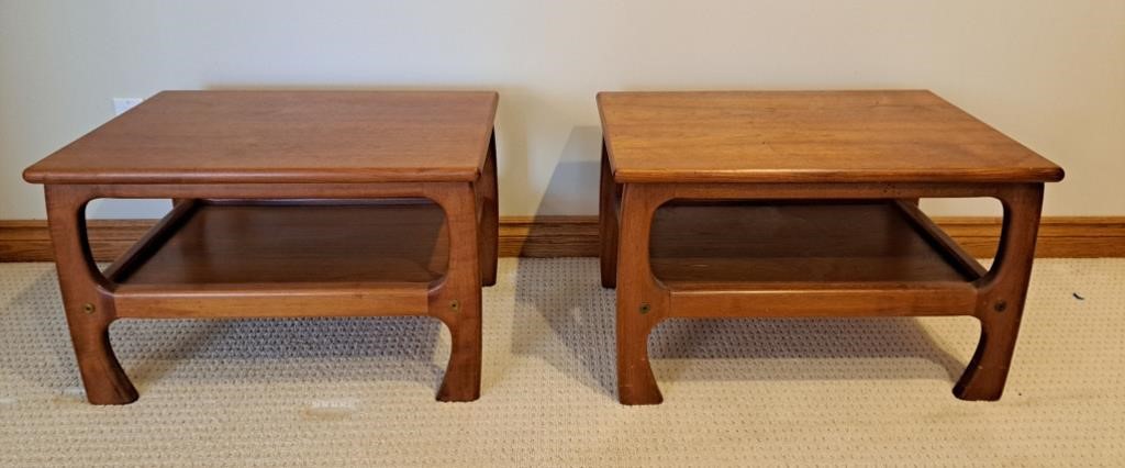 Pair of teak end tables.