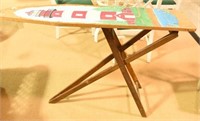 Wooden painted antique ironing board with