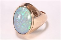 Stunning Gents 9ct Gold Solid Opal Ring,
