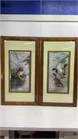 2 Basil Ede prints of Mandarin and Mallard ducks,