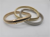Sterling Milor Italy Tri Color Bracelets 39.2g Tw
