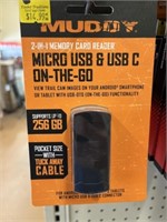 2 MUDDY MICRO USB/USB-C READERS