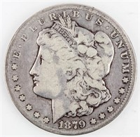 Coin 1879-CC  Morgan Silver Dollar In VG / F