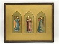 Three Angels Playing Musical Instruments Framed