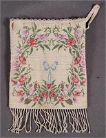 Vintage Floral Beaded Wrist Bag