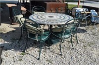 Glass Topped Patio Table w/ Six Chairs