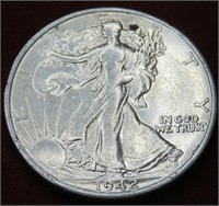 1942 S AU Grade Walking Liberty Half Dollar